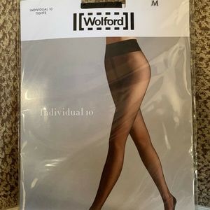Wolford Womens Black Individual 10 Sheer Pantyhose Tights Size Medium New NIP
